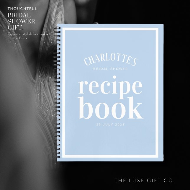 Pretty Something Blue Bridal Shower Recipe Book (Creator Uploaded)