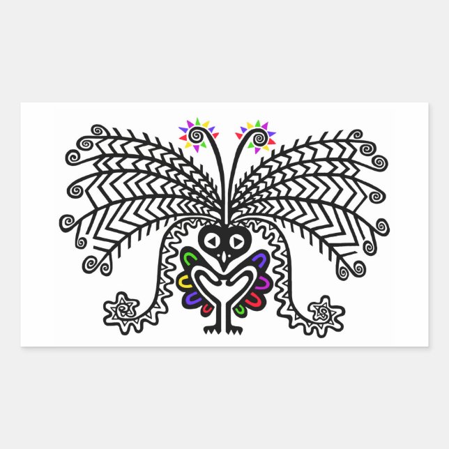 Pretty songbird - LyreBIRD -Australia - Wildlife - Rectangular Sticker (Front)