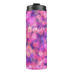 Pretty Sparkly Pink  Floating Colour  Thermal Tumbler