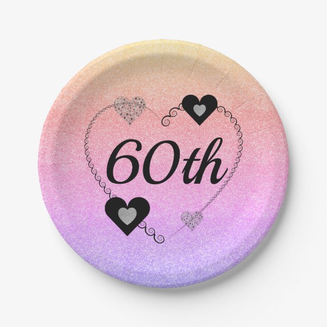 Pretty special party plates 60th (Front)