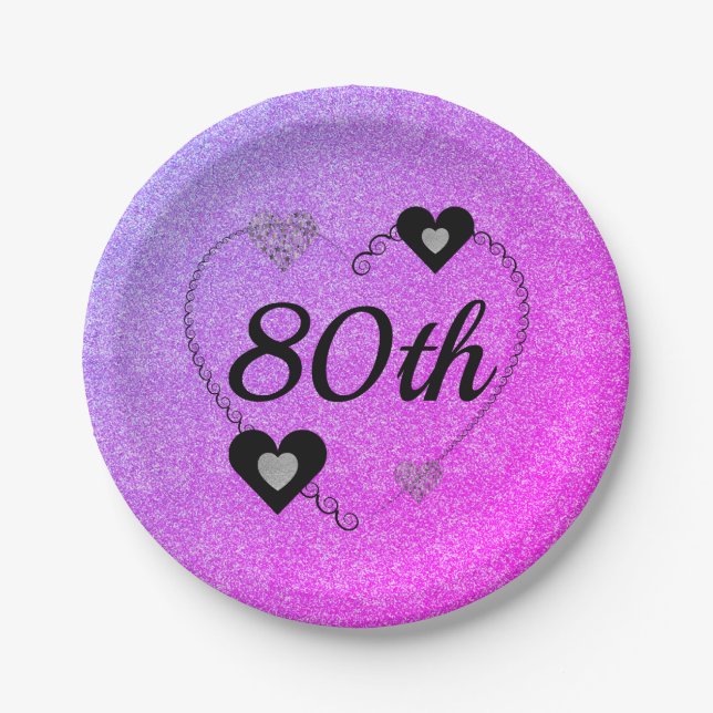 Pretty special party plates 80th (Front)