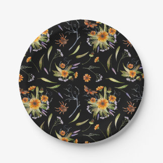 Pretty Spooky: Halloween Flowers, Spiders and Moth Paper Plate