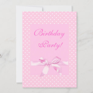 Pretty spot bow birthday custom invitation
