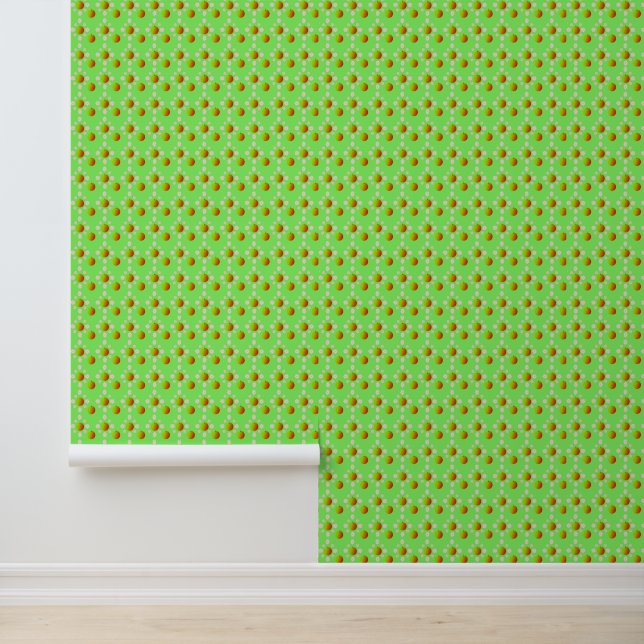 Pretty Spring Apple blossom and Apples Patterned Wallpaper (Application)
