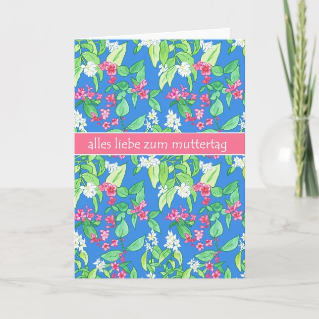 Pretty Spring Blossoms  German Mother's Day Card (Front)