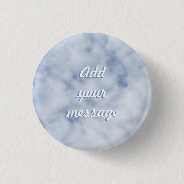 Pretty spring cloudy pastel blue sky 0155 3 cm round badge (Front)
