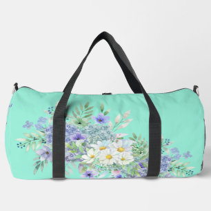 Pretty Spring Daisies & Blue Wildflowers Duffle Bag