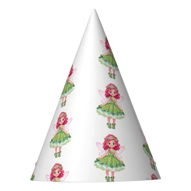 Pretty Spring Fairy Girl's Birthday Party  Party Hat (Front)