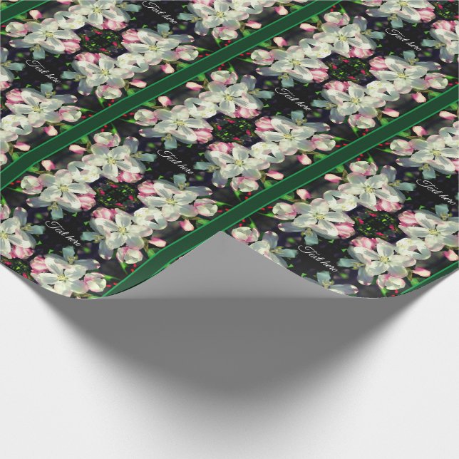 Pretty Spring Flower Blossoms Personalised Wrapping Paper (Corner)
