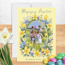 Pretty Spring Flowers Photo Personalised Easter
