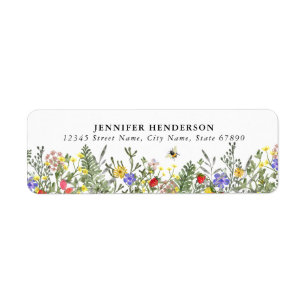 Pretty Spring Flowers Return Address Labels
