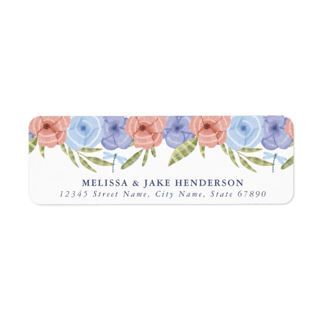 Pretty Spring Flowers Return Address Labels (Front)