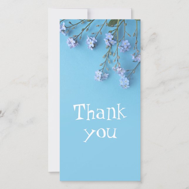 Pretty Spring Forget-me-not flowers Thank You Card (Front)