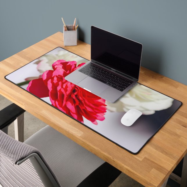 Pretty Spring Peonies Desk Mat (Office 2)