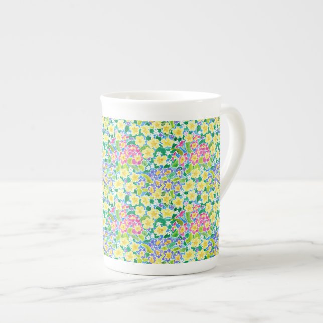 Pretty Spring Primroses Bone China Coffee Mug, Mug (Front Right)