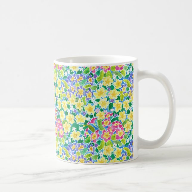Pretty Spring Primroses Coffee Mug, Mug (Right)