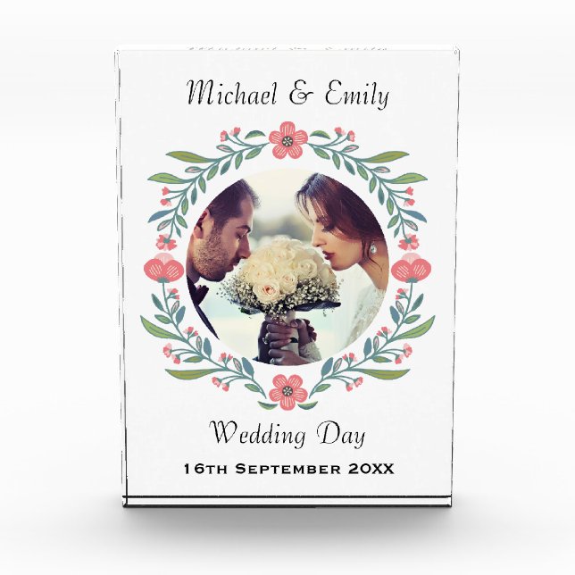 Pretty Spring Summer Wedding Floral Wreath Photo (Front)