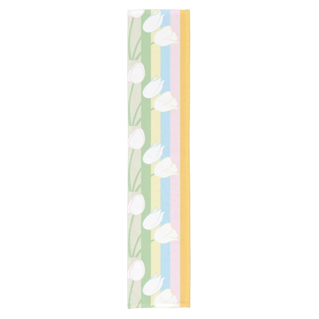 Pretty Spring Tulips Short Table Runner (Front)