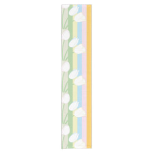 Pretty Spring Tulips Short Table Runner