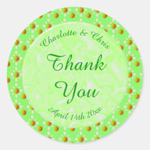 Pretty Spring Wedding Apple blossom and Apples Classic Round Sticker