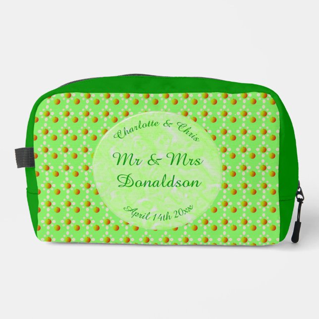 Pretty Spring Wedding Apple blossom and Apples Dopp Kit (Front)