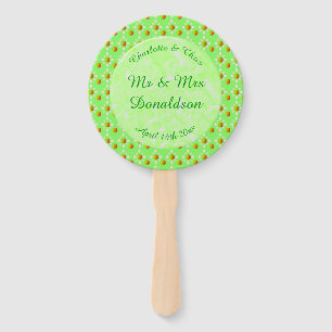 Pretty Spring Wedding Apple blossom and Apples Hand Fan