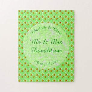 Pretty Spring Wedding Apple blossom and Apples Jigsaw Puzzle