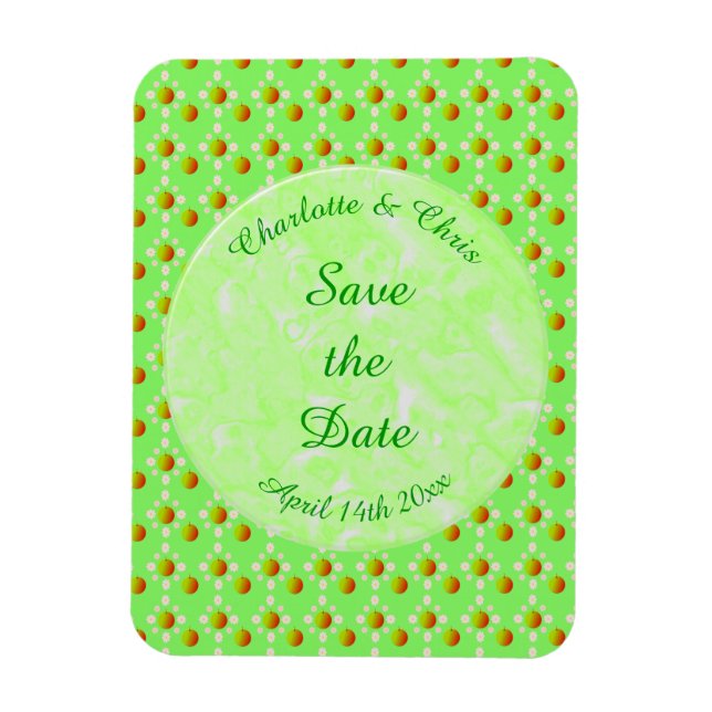 Pretty Spring Wedding Apple blossom and Apples Magnet (Vertical)