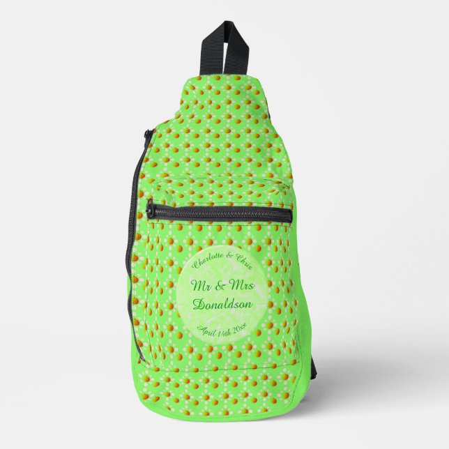 Pretty Spring Wedding Apple blossom and Apples Sling Bag (Front)
