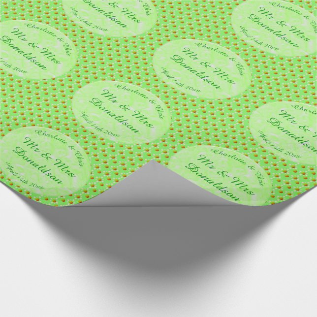 Pretty Spring Wedding Apple blossom and Apples Wrapping Paper (Corner)