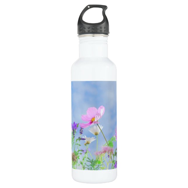 Pretty Spring Wild Flowers 710 Ml Water Bottle (Front)