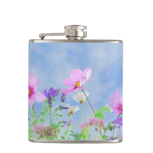 Pretty Spring Wild Flowers Hip Flask