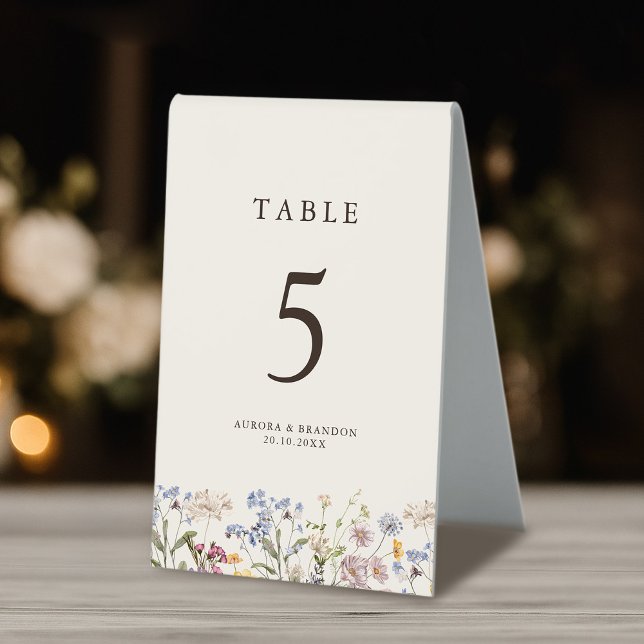 Pretty Spring Wildflower Meadow Garden Number  (Pretty Spring Wildflower Meadow Garden Number Table Tent)