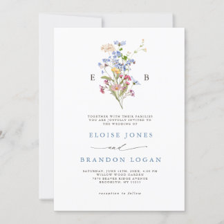 Pretty Spring Wildflower Meadow Garden Wedding   Invitation