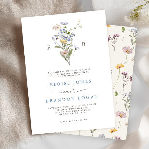 Pretty Spring Wildflower Meadow Garden Wedding   Invitation