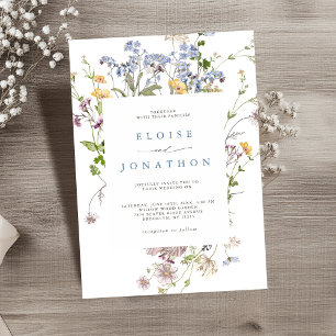 Pretty Spring Wildflower Meadow Garden Wedding Invitation
