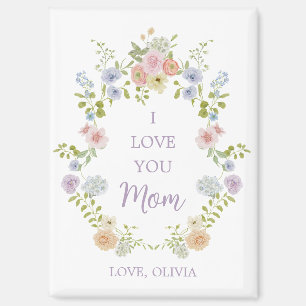 Pretty Spring Wildflowers Love You Mum Magnet
