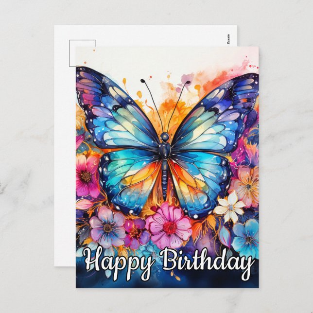Pretty Springtime Butterfly & Floral Collage Holiday Postcard (Front/Back)