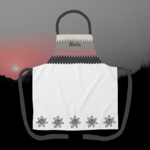 Pretty Springtime Monogrammed Name Apron