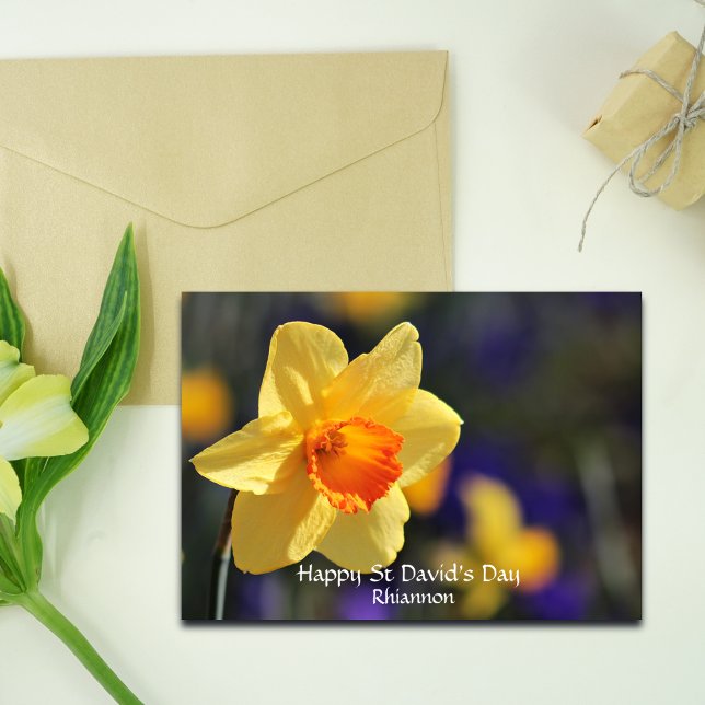 Pretty St David's Day Personalised Daffodil Card (Creator Uploaded)