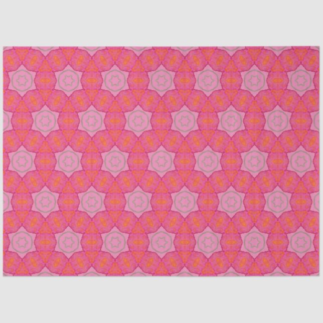 Pretty Stars Rosy Pink and Orange Tissue Paper (Front)