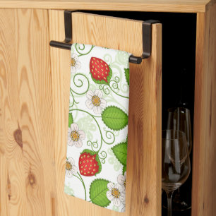 Pretty strawberries kitchen towels