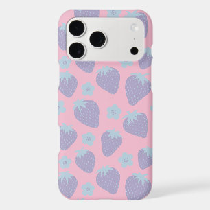 Pretty strawberries pattern in Lilac and Blue
