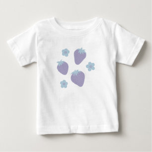 Pretty strawberries pattern in Lilac and Blue Baby T-Shirt