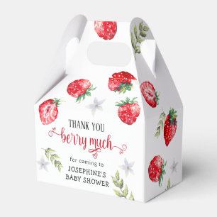 Pretty Strawberry Baby Shower Thank You Favour Box