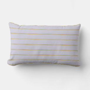 Pretty stripes in natural colours on lilac lumbar cushion