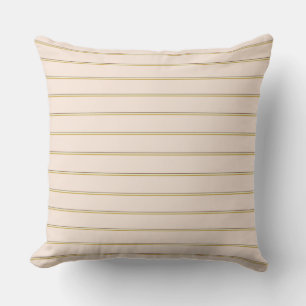 Pretty stripes in natural colours on pale pink cushion