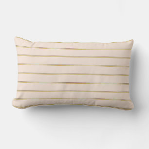 Pretty stripes in natural colours on pale pink lumbar cushion
