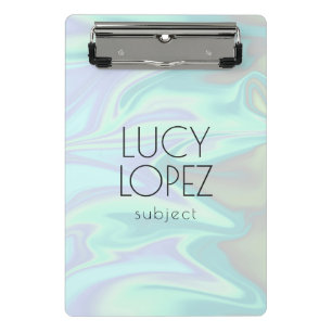 Pretty stylish modern elegant chick holographic mini clipboard