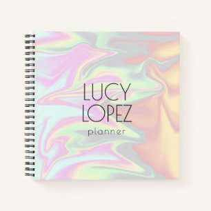 Pretty stylish modern elegant chick holographic notebook